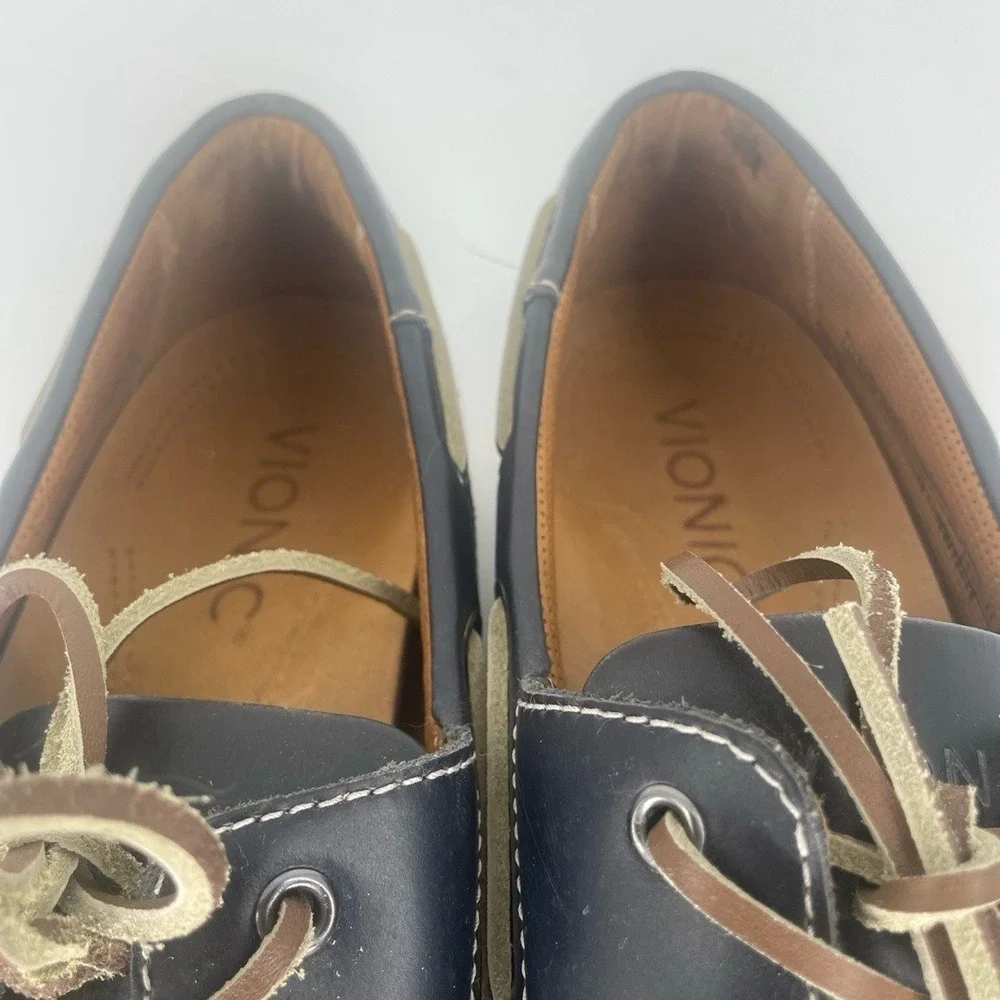 Vionic‎ Spring Lloyd Boat Shoes Loafers size 10 Navy Leather Preppy Comfort
